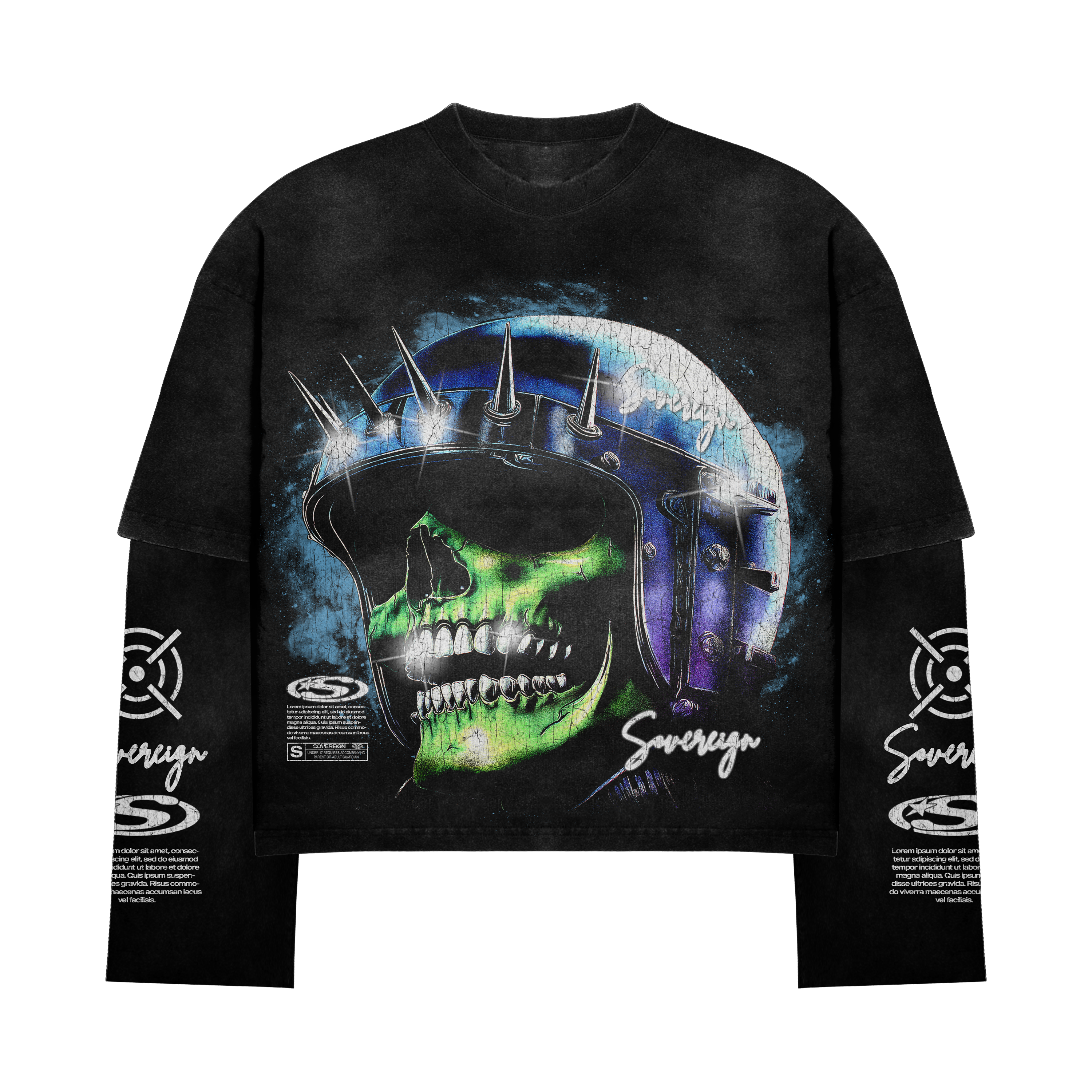 Long Sleeve Moto Skull Tee